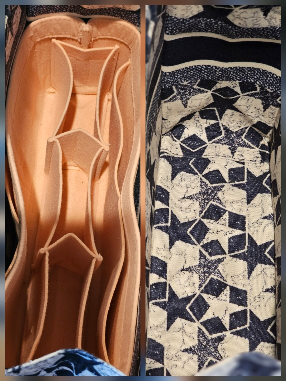 Christian Dior Navy and White Lucky Star "Etoile" Canvas Tote w/ Signature Logo - Picture 12 of 14